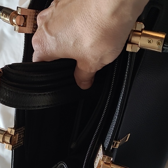 Shoulder bag black and cream medium size - Picture 6 of 7